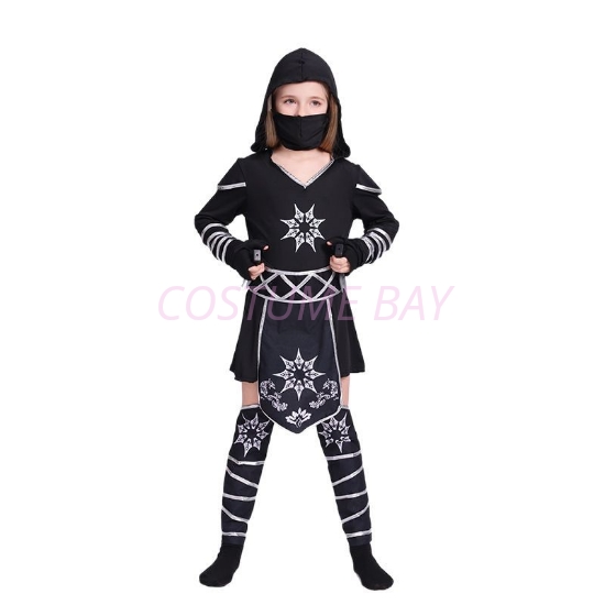 Picture of Girls Ninja Costume Black Stealth Outfit