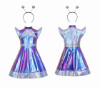 Picture of Girls AI Robot Costume Metallic Alien Dress