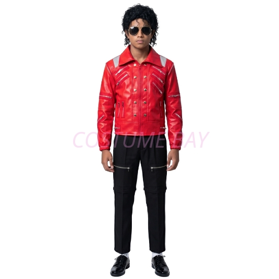 Picture of Kids 90s Pop Red Costume Jacket and Sunglasses
