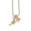 Picture of Gold Love Heart Initial Letter Necklace