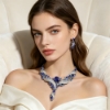 Picture of Women's Sapphire Garden Necklace Earrings Jewelry Set