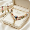 Picture of Women's Sapphire Garden Necklace Earrings Jewelry Set