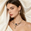 Picture of Women's Sapphire Garden Necklace Earrings Jewelry Set