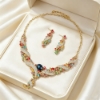 Picture of Women's Sapphire Garden Necklace Earrings Jewelry Set