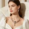 Picture of Women's Sapphire Garden Necklace Earrings Jewelry Set