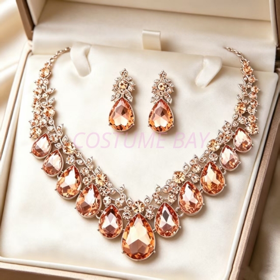 Picture of Women's Champagne Rhinestone Jewelry Set